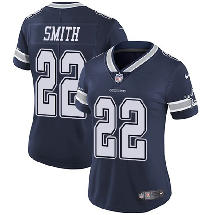  Cowboys 22 Emmitt Smith Navy Women Vapor Untouchable Limited Jersey