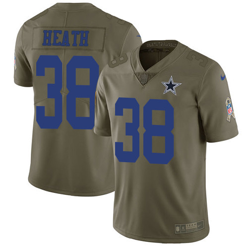  Cowboys 38 Jeff Heath Olive Salute To Service Limited Jersey