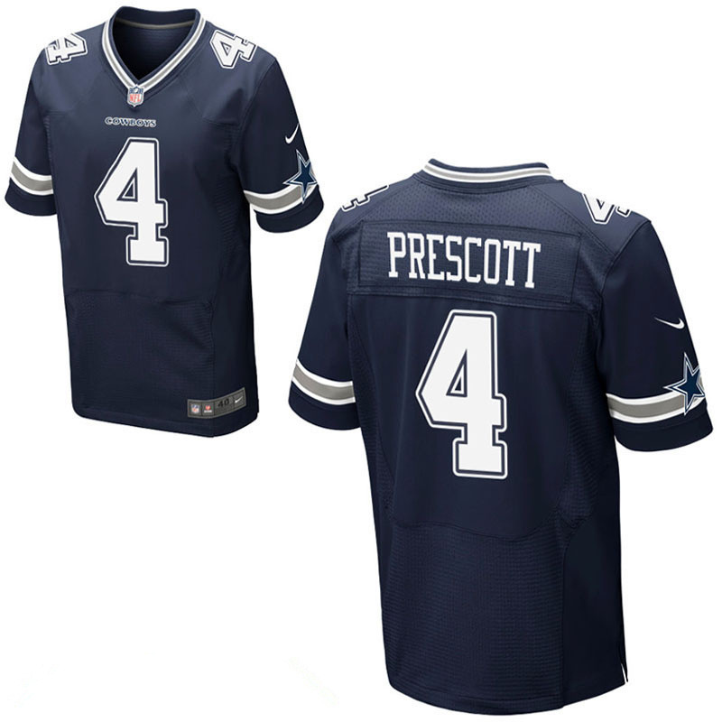  Cowboys 4 Dak Prescott Navy Elite Jersey