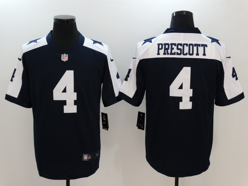  Cowboys 4 Dak Prescott Navy Throwback Vapor Untouchable Player Limited Jersey