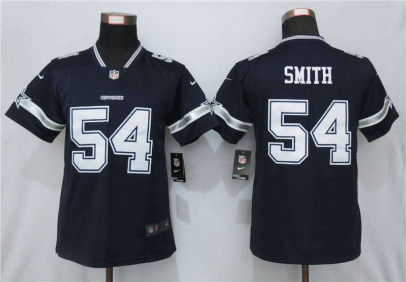 Nike Cowboys 54 Jaylon Smith Navy Women Vapor Untouchable Limited Jersey