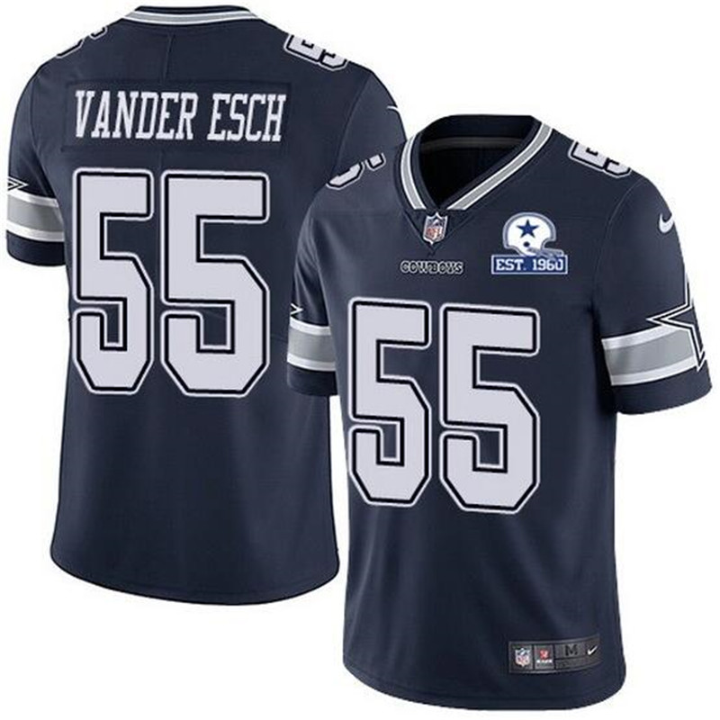 Nike Cowboys 55 Leighton Vander Esc Navy With Est 1960 Patch Vapor Untouchable Limited Jersey