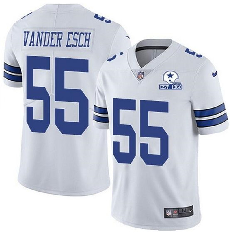 Nike Cowboys 55 Leighton Vander Esc White With Est 1960 Patch Vapor Untouchable Limited Jersey