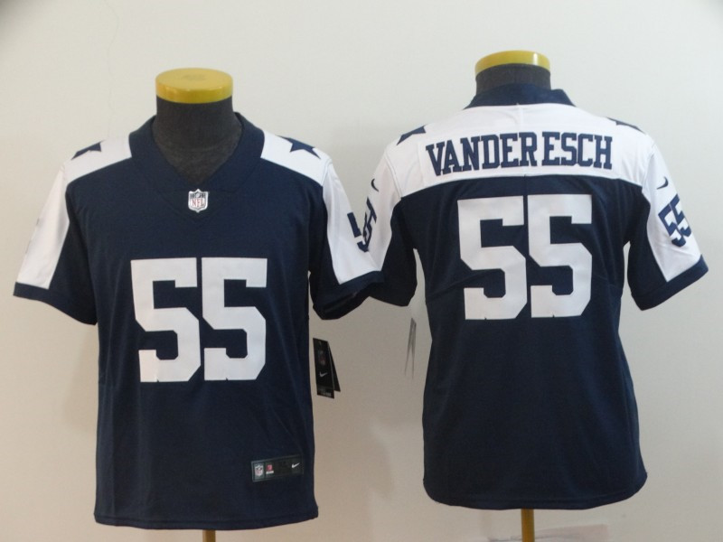  Cowboys 55 Leighton Vander Esch Navy Alternate Youth Vapor Untouchable Limited Jersey