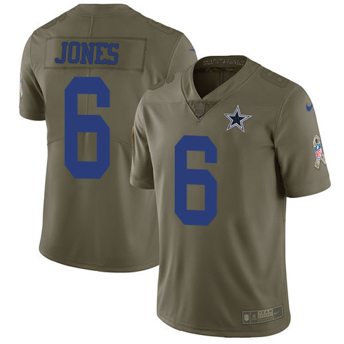  Cowboys 6 Chris Jones Olive Salute To Service Limited Jersey