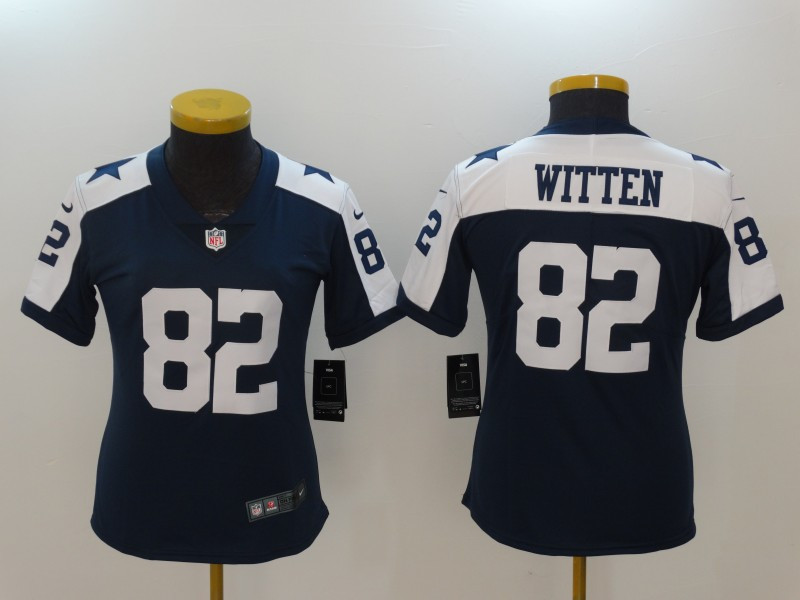  Cowboys 82 Jason Witten Navy Women Throwback Vapor Untouchable Limited Player Jersey