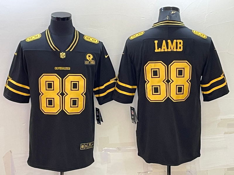 Nike Cowboys 88 CeeDee Lamb Black Gold Vapor Limited Jersey