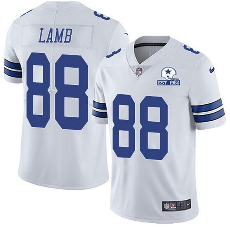 Nike Cowboys 88 CeeDee Lamb White With Est 1960 Patch Vapor Untouchable Limited Jersey