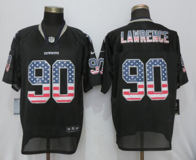  Cowboys 90 Lawrence USA Flag Fashion Black Elite Jersey
