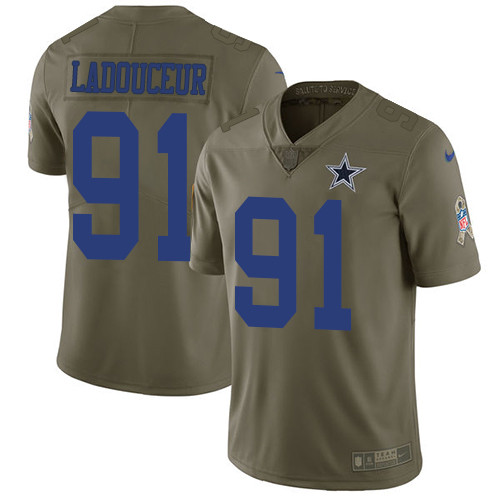  Cowboys 91 L.P. Ladouceur Olive Salute To Service Limited Jersey