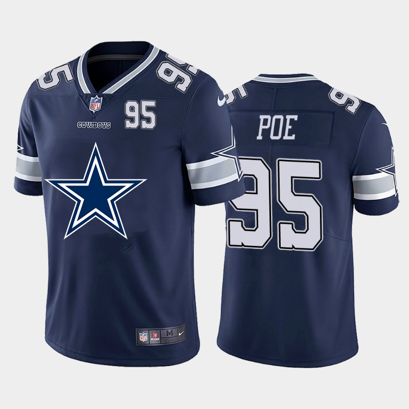 Nike Cowboys 95 Dontari Poe Navy Team Big Logo Number Vapor Untouchable Limited Jersey