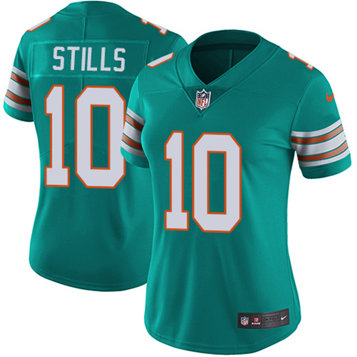  Dolphins 10 Kenny Stills Aqua Alternate Women Vapor Untouchable Limited Jersey