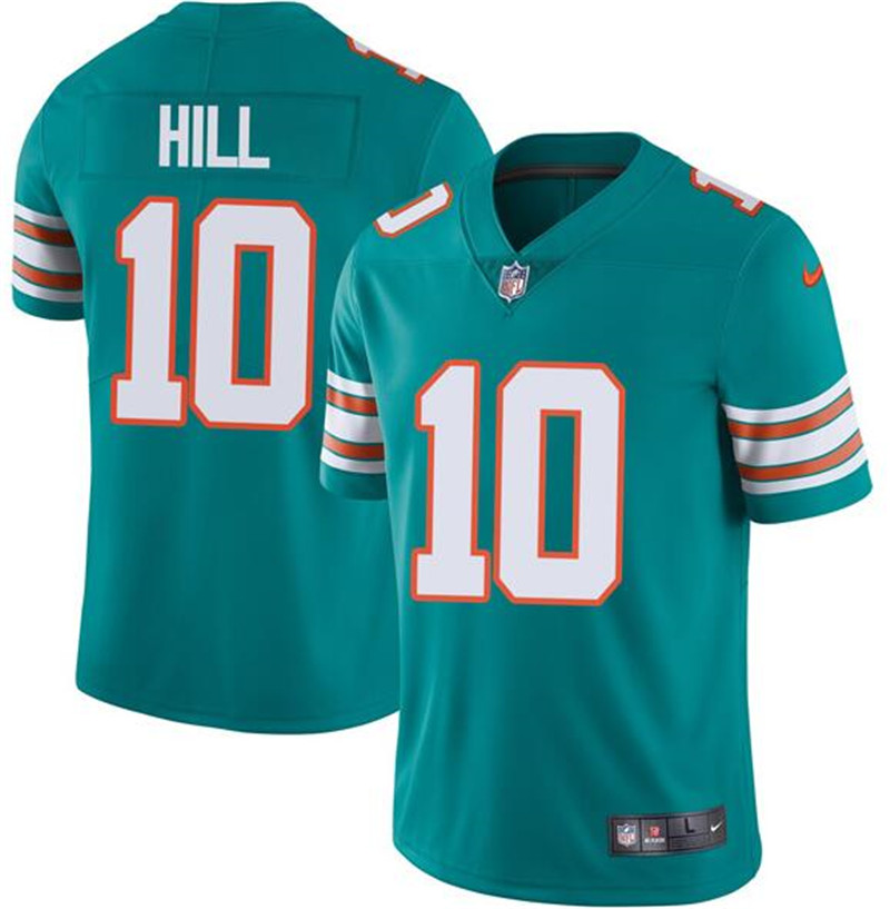 Nike Dolphins 10 Tyreek Hill Aqua Throwback Vapor Limited Jersey