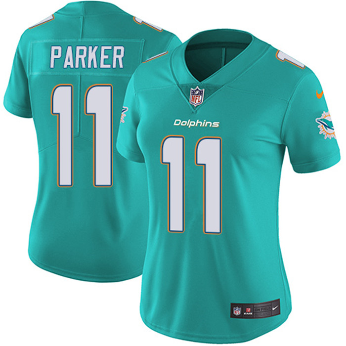  Dolphins 11 DeVante Parker Aqua Women Vapor Untouchable Limited Jersey