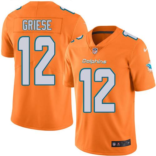  Dolphins 12 Bob Griese Orange Vapor Untouchable Limited Jersey