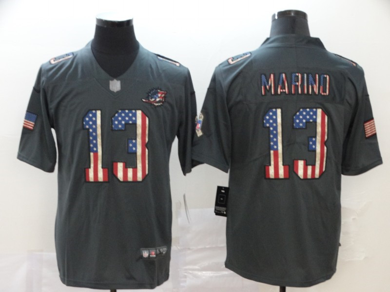 Nike Dolphins 13 Dan Marino 2019 Salute To Service USA Flag Fashion Limited Jersey