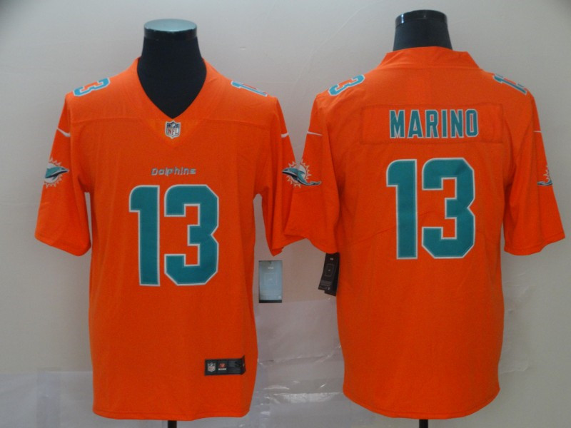 Nike Dolphins 13 Dan Marino Orange Inverted Legend Limited Jersey