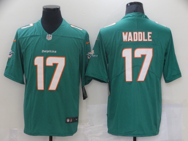 Nike Dolphins 17 Jaylen Waddle Aqua Vapor Limited Jersey