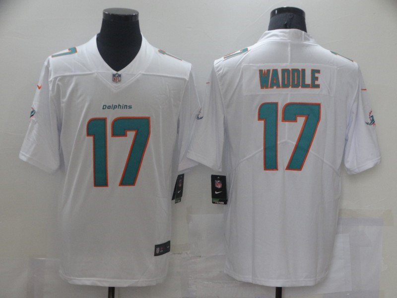Nike Dolphins 17 Jaylen Waddle White 2021 NFL Draft Vapor Untouchable Limited Jersey
