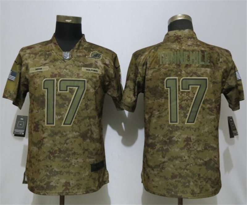 Dolphins 17 Rayn Tannehill Camo Women Salute To Service Limited Jersey