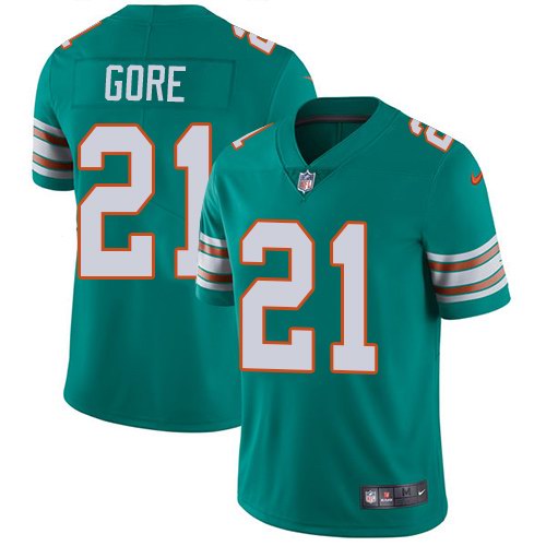  Dolphins 21 Frank Gore Aqua Throwback Vapor Untouchable Limited Jersey