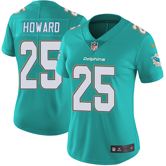  Dolphins 25 Xavien Howard Aqua Women Vapor Untouchable Limited Jersey