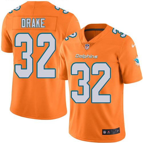  Dolphins 32 Kenyan Drake Orange Vapor Untouchable Limited Jersey