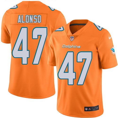  Dolphins 47 Kiko Alonso Orange Vapor Untouchable Limited Jersey