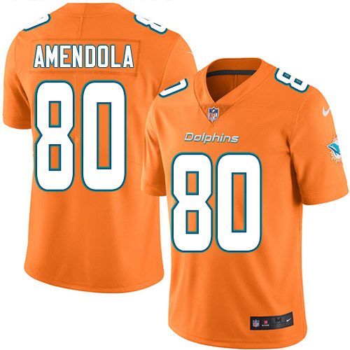  Dolphins 80 Danny Amendola Orange Vapor Untouchable Limited Jersey