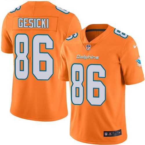  Dolphins 86 Mike Gesicki Orange Vapor Untouchable Limited Jersey