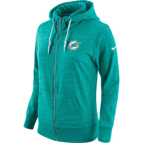  Dolphins Fresh Logo Teal Women's Full Zip Hoodie