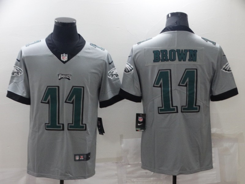 Nike Eagles 11 A. J. Brown Gray 2022 NFL Draft Vapor Untouchable Limited Jersey