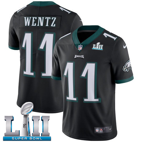  Eagles 11 Carson Wentz Black 2018 Super Bowl LII Vapor Untouchable Player Limited Jersey