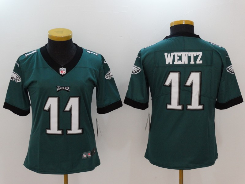  Eagles 11 Carson Wentz Green Women Vapor Untouchable Player Limited Jersey