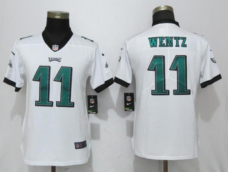  Eagles 11 Carson Wentz White Women Vapor Untouchable Limited Jersey