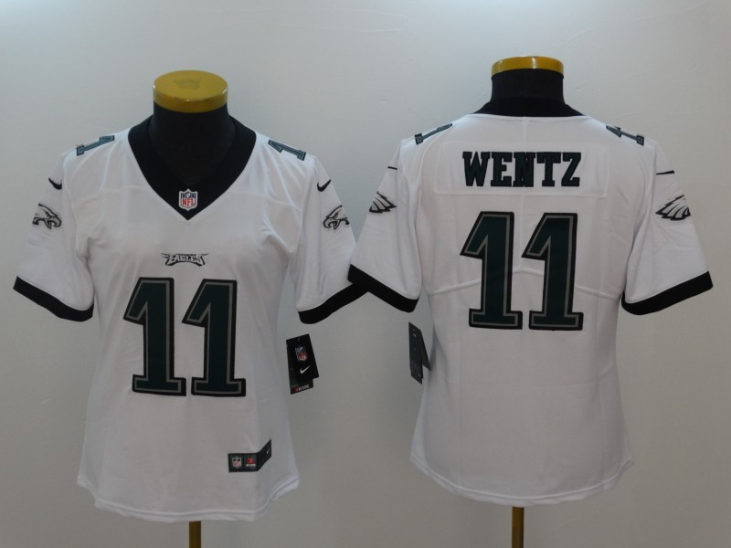  Eagles 11 Carson Wentz White Women Vapor Untouchable Player Limited Jersey