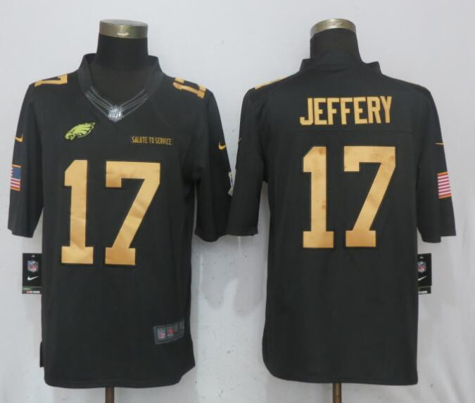  Eagles 17 Alshon Jeffery Anthracite Gold Salute To Service Limited Jersey