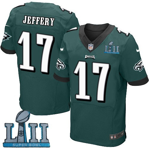  Eagles 17 Alshon Jeffery Green 2018 Super Bowl LII Elite Jersey