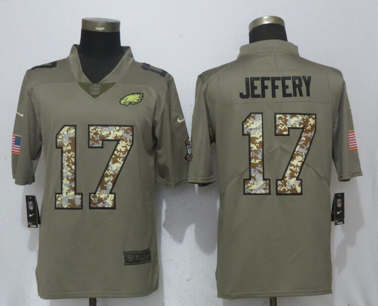  Eagles 17 Alshon Jeffery Olive Camo Salute To Service Limited Jersey