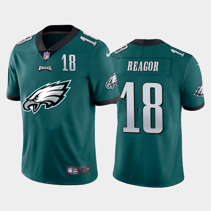 Nike Eagles 18 Jalen Reagor Green Team Big Logo Number Vapor Untouchable Limited Jersey