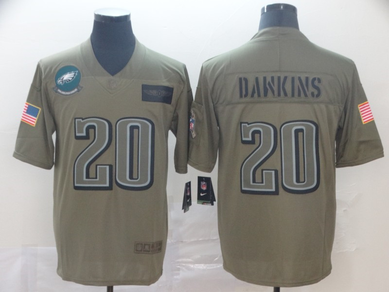 Nike Eagles 20 Brian Dawkins 2019 Olive Salute To Service Limited Jersey