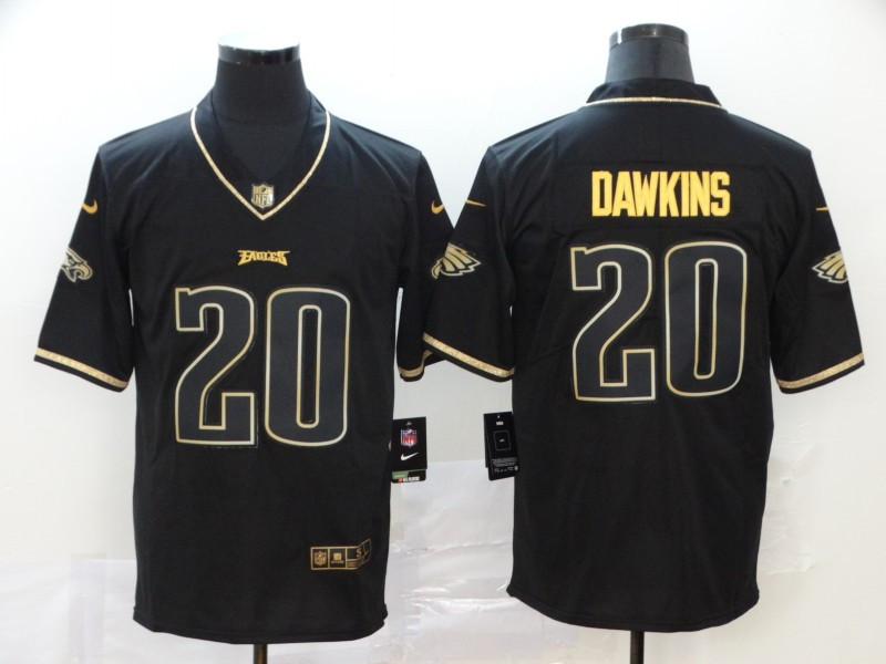 Nike Eagles 20 Brian Dawkins Black Gold Throwback Vapor Untouchable Limited Jersey