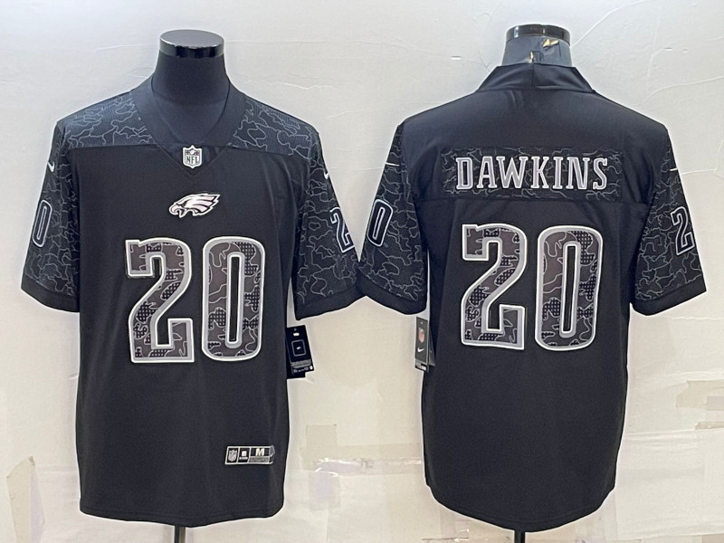 Nike Eagles 20 Brian Dawkins Black RFLCTV Limited Jersey