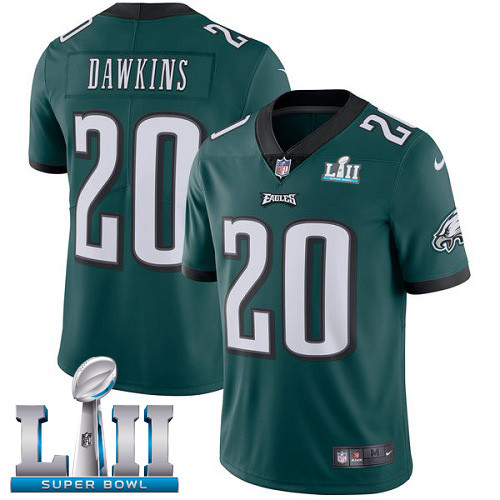  Eagles 20 Brian Dawkins Green 2018 Super Bowl LII Vapor Untouchable Player Limited Jersey