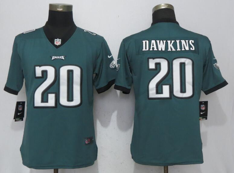  Eagles 20 Brian Dawkins Green Women Vapor Untouchable Player Limited Jersey