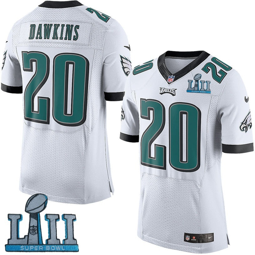  Eagles 20 Brian Dawkins White 2018 Super Bowl LII Elite Jersey