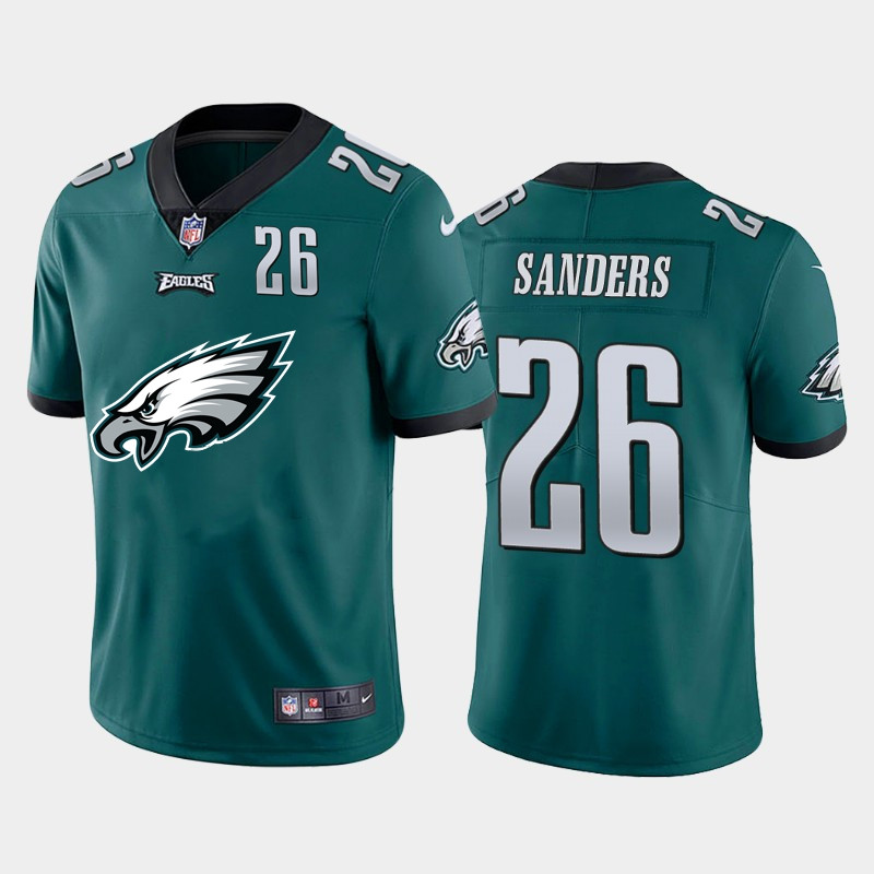 Nike Eagles 26 Miles Sanders Green Team Big Logo Number Vapor Untouchable Limited Jersey