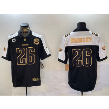 Nike Eagles 26 Saquon Barkley Black Thanksgiving F.U.S.E Vapor Limited Jersey