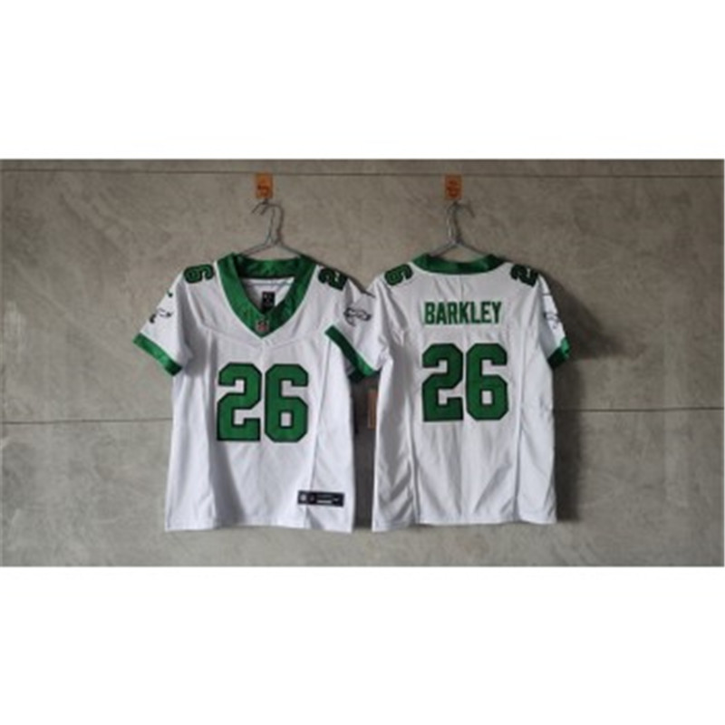 Nike Eagles 26 Saquon Barkley White Green F.U.S.E Vapor Limited Women Jersey