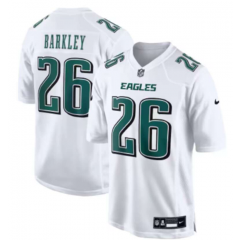 Nike Eagles 26 Saquon Barkley White Vapor Limited Men Jersey
